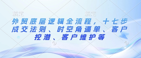 外贸底层逻辑 + 十七步成交，轻松拿下订单.jpg