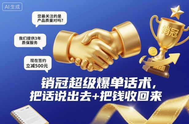 销冠超级爆单话术 119 个实战场景 解除防备 + 破解砍价 + 逼单成交教程