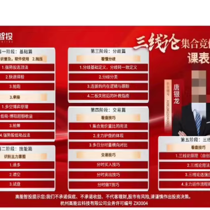 唐银龙三线论集合竞价训练营系统课 主力操盘+涨停擒龙全套教学.png