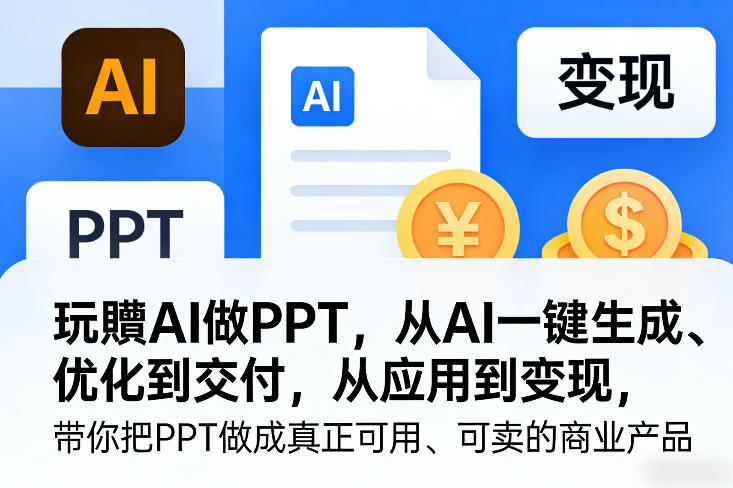 玩赚AI做PPT 从生成优化到交付变现 零基础商业实战教程.jpg