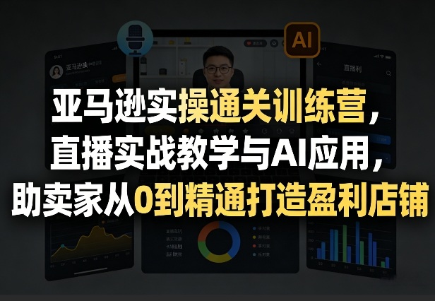 亚马逊实操通关训练营｜直播实战 + AI 应用 从 0 到精通打造盈利店铺