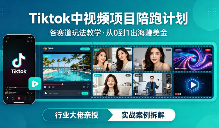新手必看 Tiktok中视频陪跑 全流程教学 轻松出海赚美金.jpg