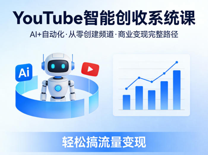 YouTube频道变现教程 AI+自动化运营 双语字幕 从零解锁流量收益