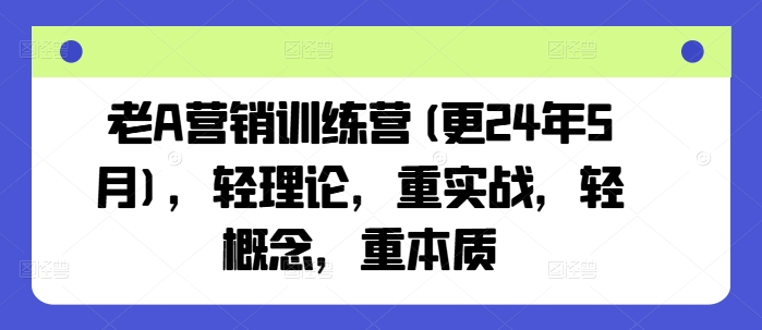 老 A 营销训练营 轻理论重实战 抓本质不玩虚.jpg