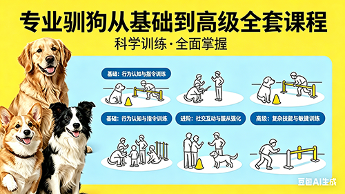 专业驯狗全套课程 从基础到高级 行为纠正 + 技能训练全集