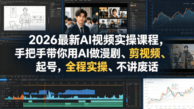 26年AI 视频实操课程变现 手把手教做 AI 漫剧爆款视频