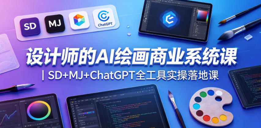 AI绘画商业系统课SD+MJ+ChatGPT全工具实操落地课.jpg