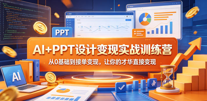 PPT 设计技能变现全流程课 审美提升 + 实战出稿 + 客源对接.jpg