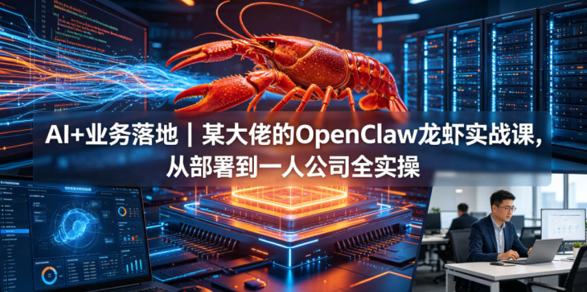 OpenClaw 小龙虾实战课 AI 业务落地部署 单人公司自动化运营教程.jpg