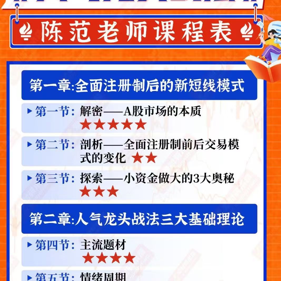 爱财社陈范人气龙头战法系统课 A 股短线情绪周期实战教程