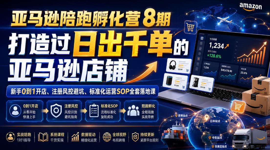 亚马逊新店孵化实战课 账号注册避坑 0-1 起店运营流程 SOP 视频.jpg
