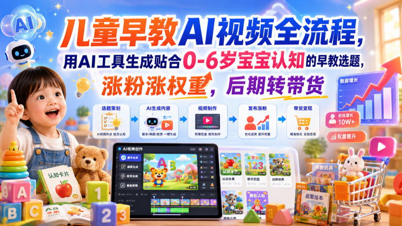 早教类短视频 AI 实战课 AI 选题分镜动画配音剪辑账号涨粉变现教学.jpg