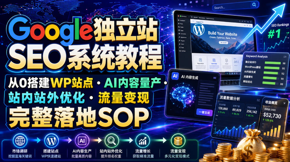 Google 英文站优化完整教程，DeepSeek/Gemini AI 写英文 SEO 文章收录排名提升课
