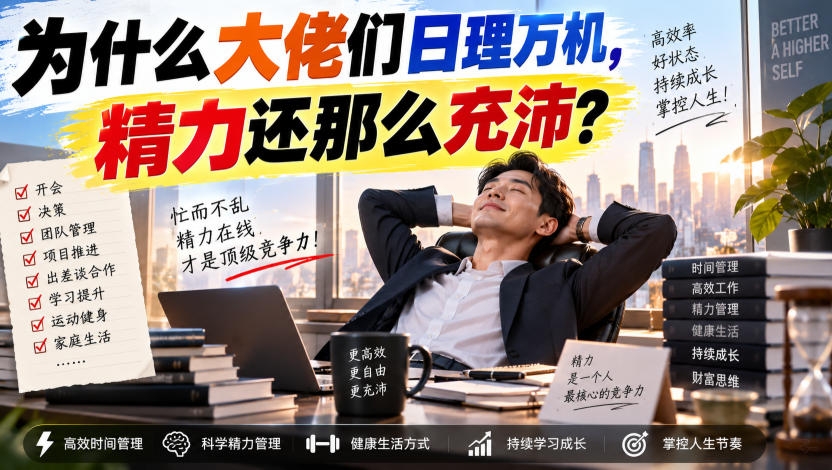 为什么大佬日理万机依旧精力旺盛？顶级认知付费文章解析