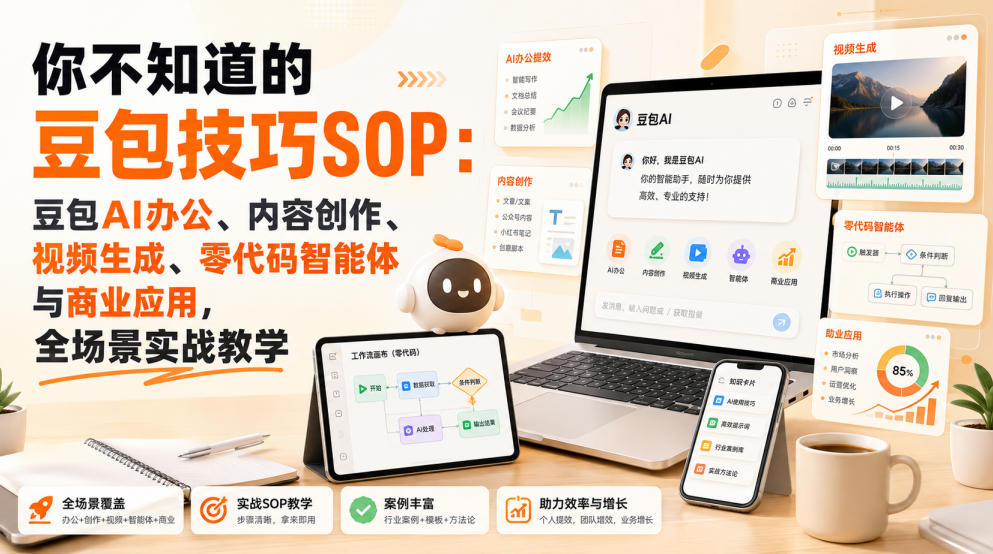 豆包全场景技巧SOP教程 AI办公内容创作视频生成智能体变现课
